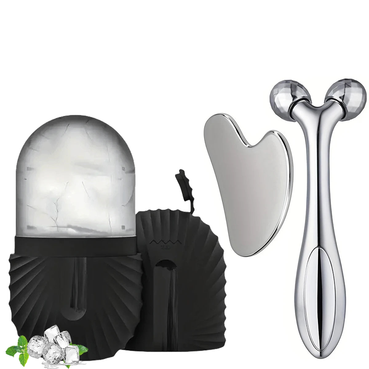 3-teiliges Eisroller & Gua Sha Gesichtsset