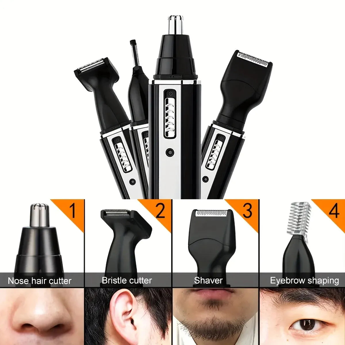 4-in-1 wiederaufladbares Herren-Pflegeset