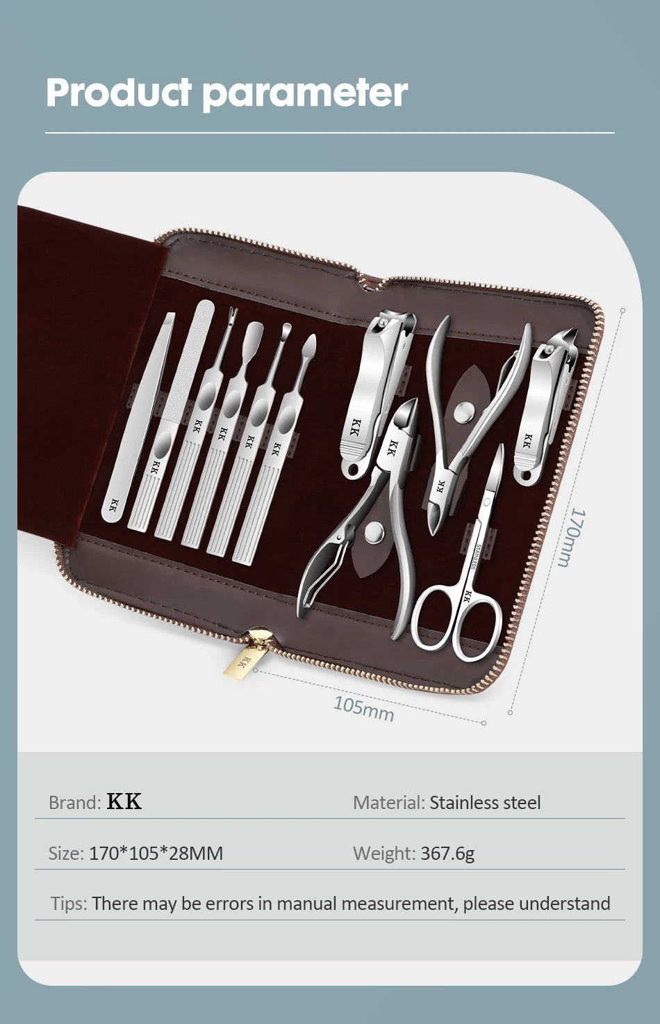 11-in-1 Stainless Steel Manicure Set